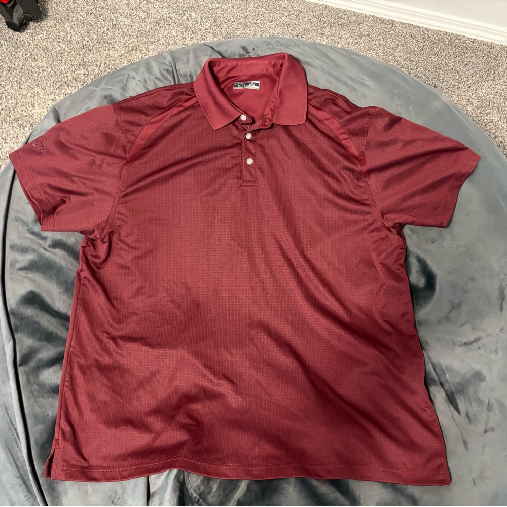 Callaway Red Polo Shirt Classic Knit Short Sleeve